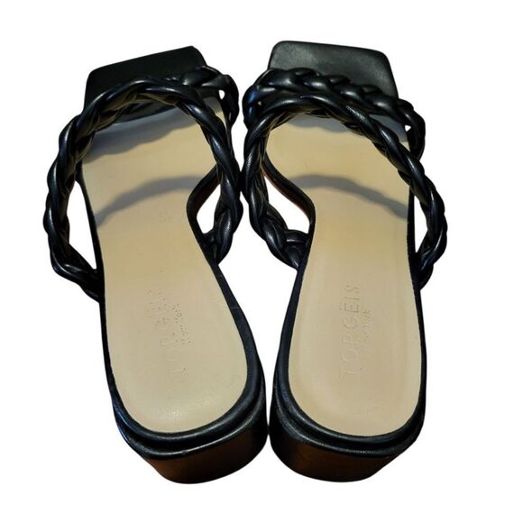 Torgeis New York Womens Square Toe Black Braid Slip On Block Heel, Size 11 - Picture 5 of 12